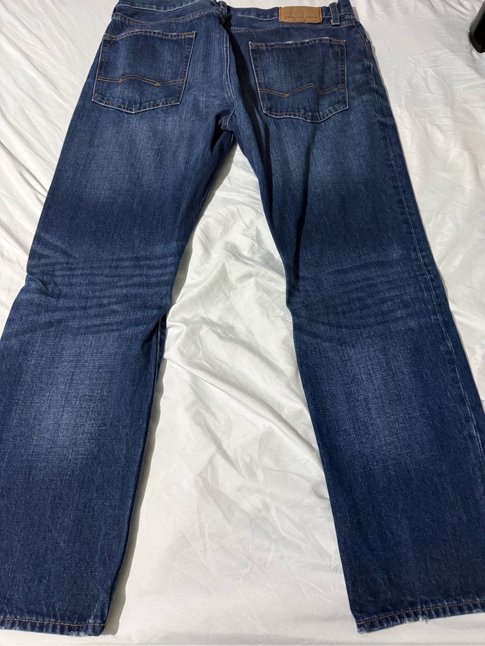 Men's American Eagle Dark Blue Straight-Leg Jeans - Picture 5 of 6